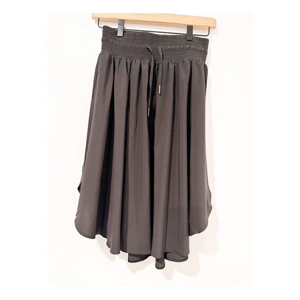 Lululemon Black Smocked Waist High Low Athletic Skirt